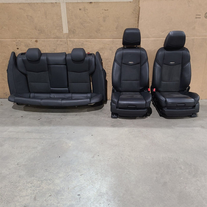 16-19 Cadillac ATS-V Front & Rear Seats Rear Seat Set Black Suede Leather Aa7272