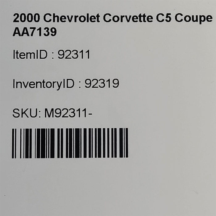 97-04 Corvette C5 Driver Side Door Window Regulator Glass Lh Aa7139