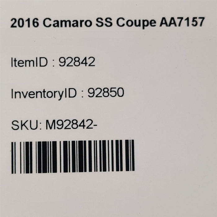 2016 Camaro Ss Bcm Body Control Module Aa7157