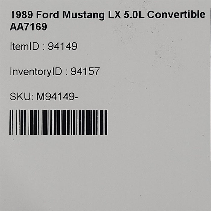 87-93 Mustang Gt Smog Air Injection 5.0L Tubes Smog Pump Hoses Diverter Aa7169