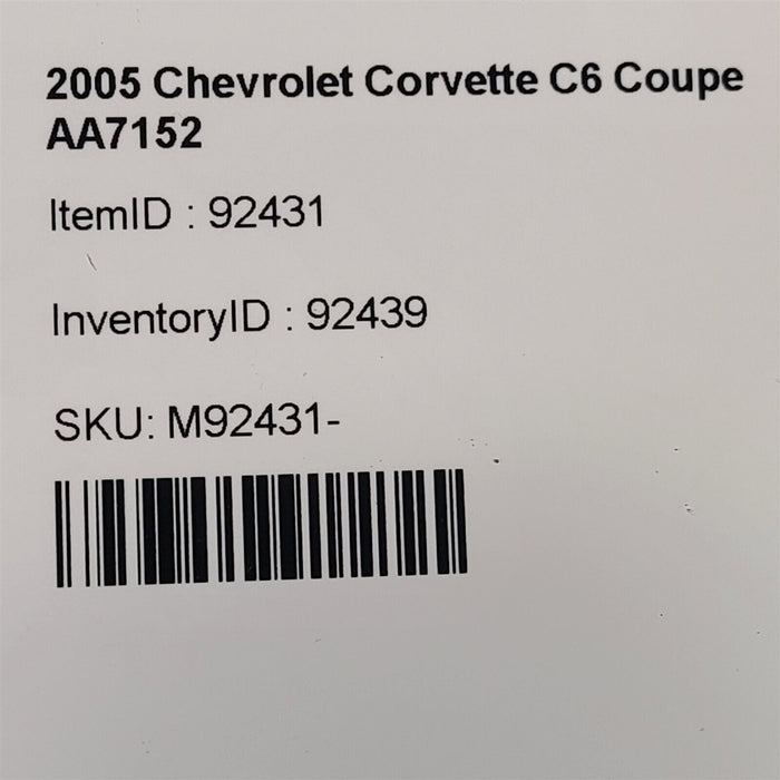 05-13 Corvette C6 Driver Rear Splash Shield Inner Fender Liner Base Aa7152