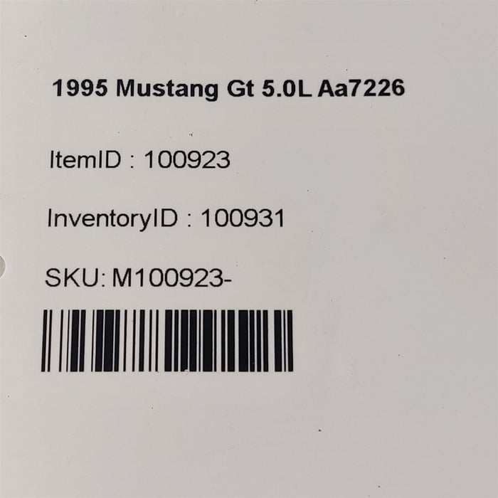 94-95 Mustang Gt 5.0L Ecu Computer Wiring Harness Damaged Aa7226