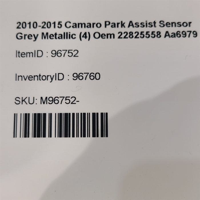 10-15 Camaro Park Assist Sensor (4) Oem 22825558 Aa6979