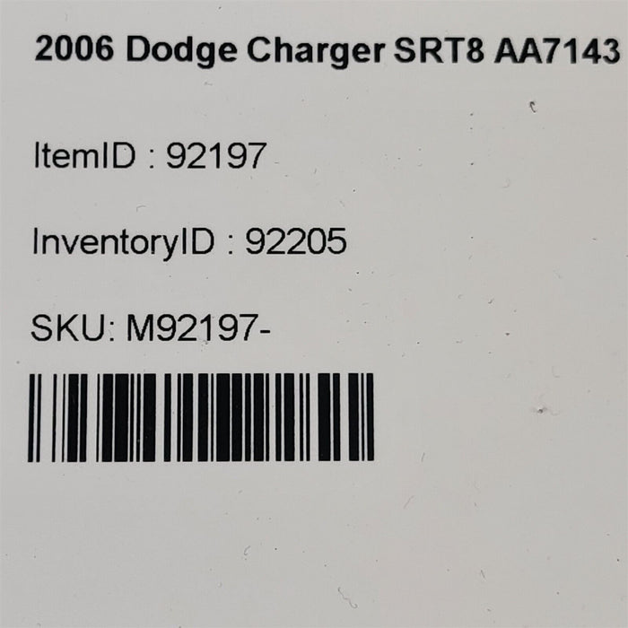 06-10 Dodge Charger Srt8 Rear Sway Stabilizer Bar Aa7143