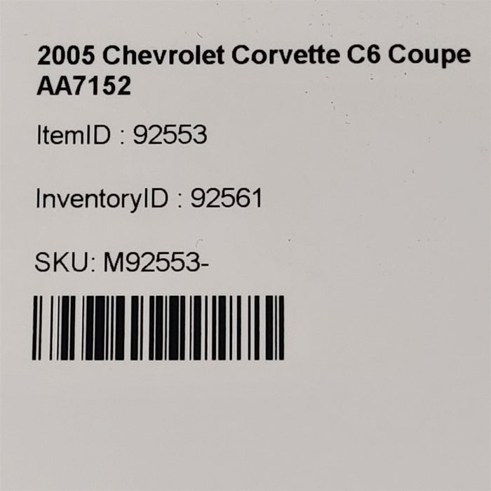 05-13 Corvette C6 Between The Muffler Exhaust Plate Aa7152