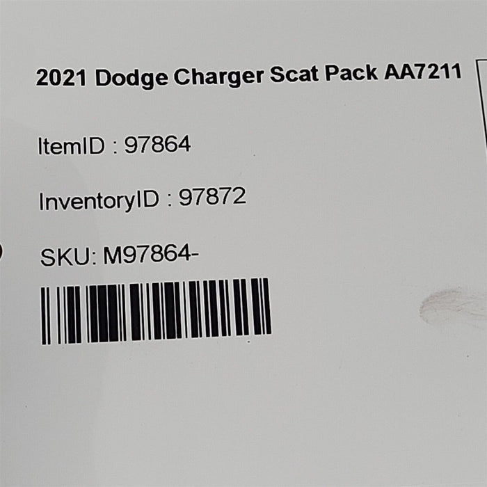 15-23 Dodge Charger Scat Pack Driver Rear Brake Backing Shield Dust Lh AA7211