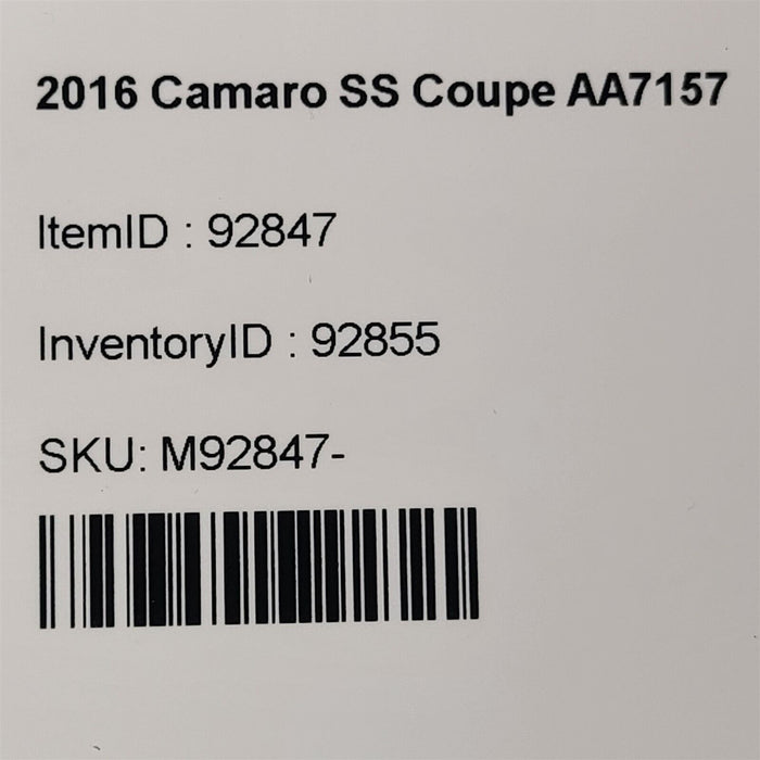 16-20 Camaro Ss Coupe Power Sunroof Motor Moon Roof Aa7157