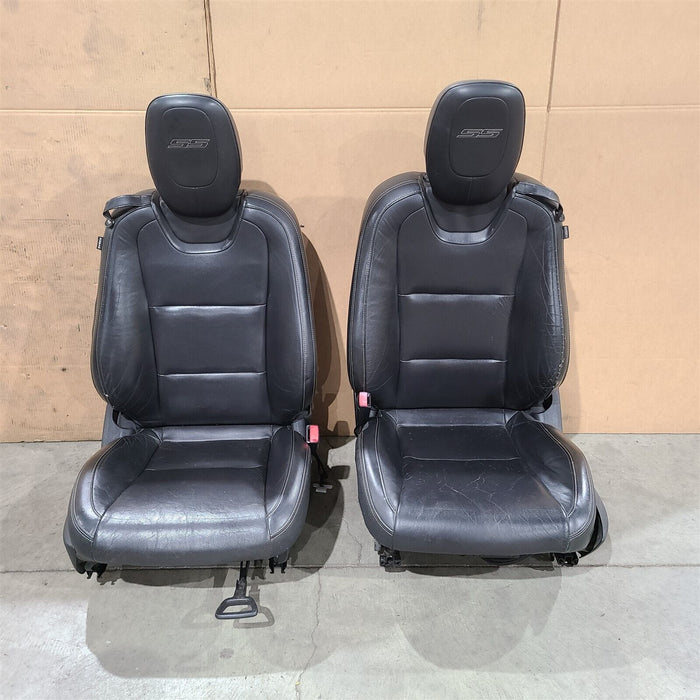 10-15 Camaro Ss Coupe Seats Front & Rear Set Black Leather Aa7238