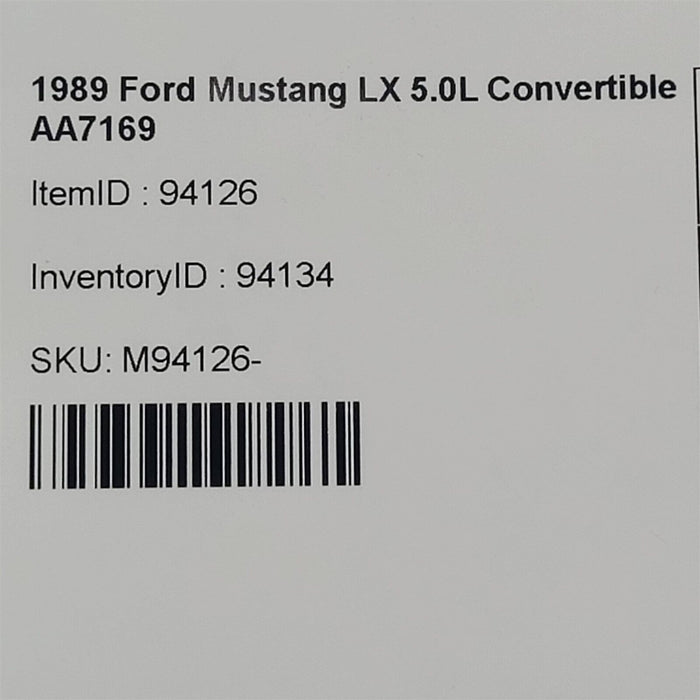 87-93 Mustang Lx Rear Bumper Cover Facia Aa7169