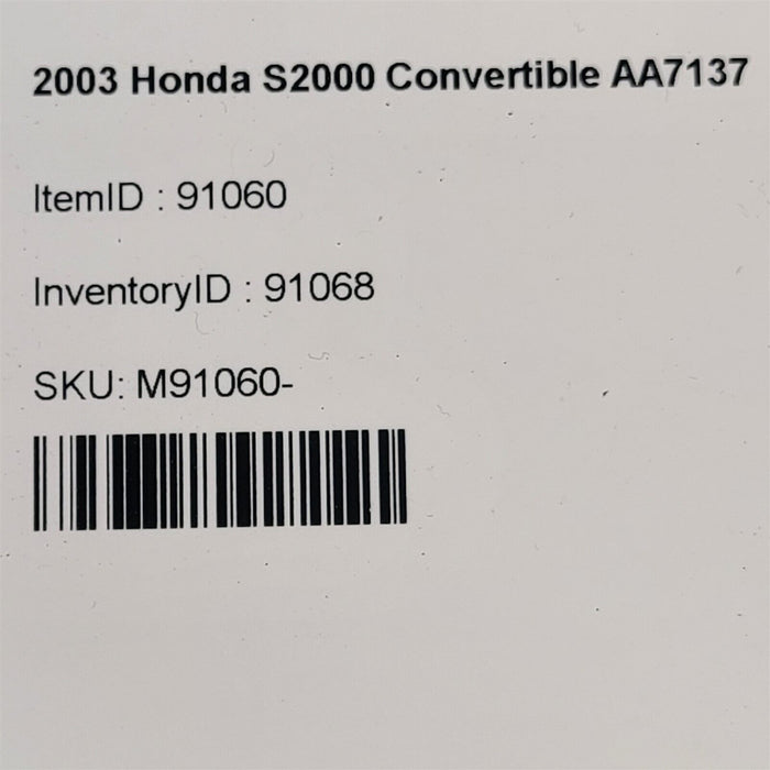 00-03 Honda S2000 Manual Transmission 6 Speed Gearbox 126K Aa7137