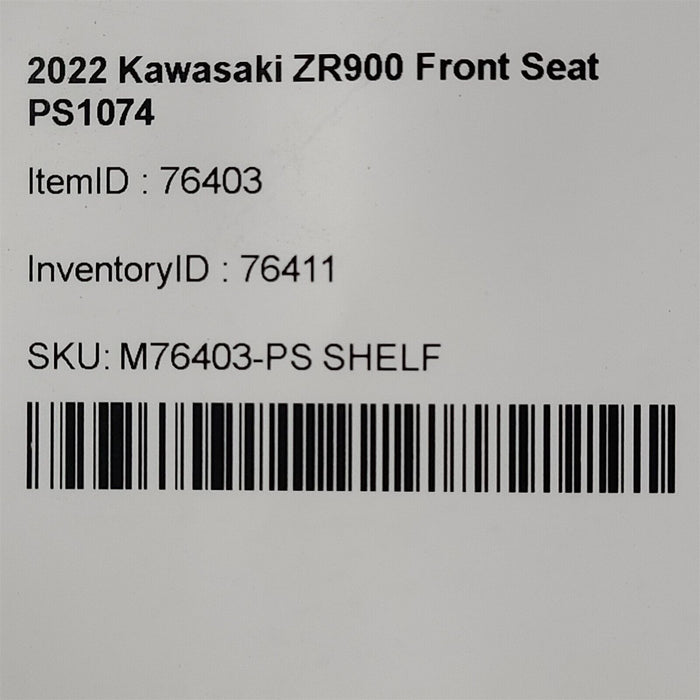 2022 Kawasaki ZR900 Front Seat PS1074