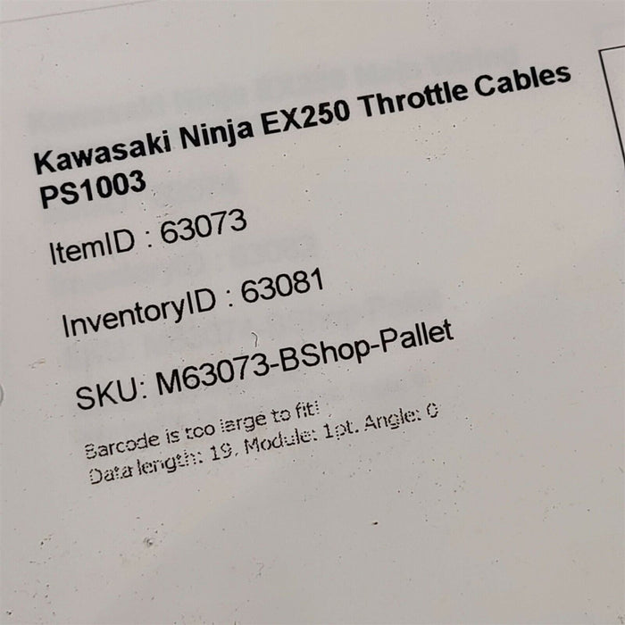 2008 Kawasaki Ninja EX250 Throttle Cables Cable Set Pair 08-12 PS1003