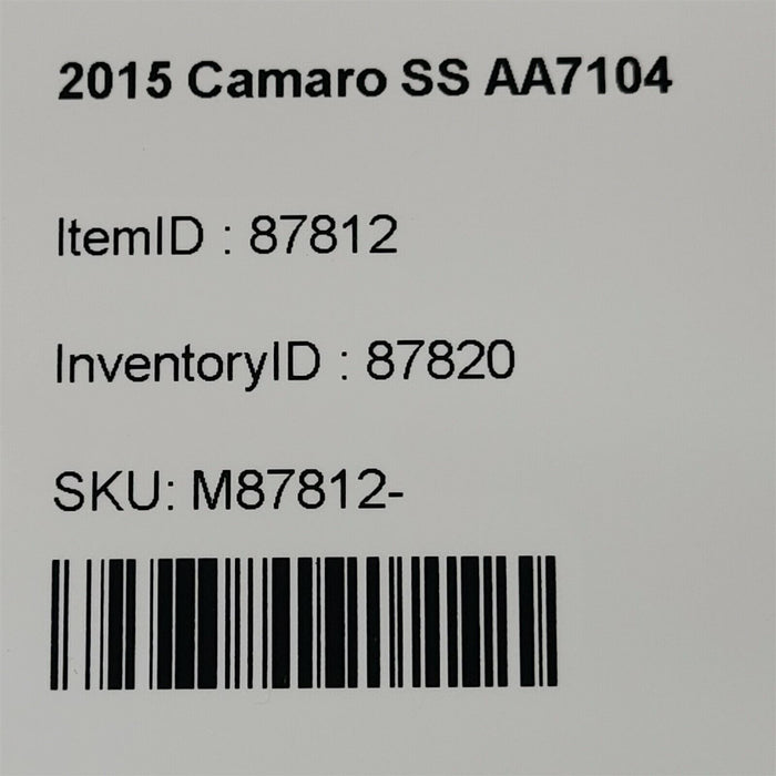 12-15 Camaro Ss Rear Sway Stabilizer Bar Oem 22875934 Gm Aa7104