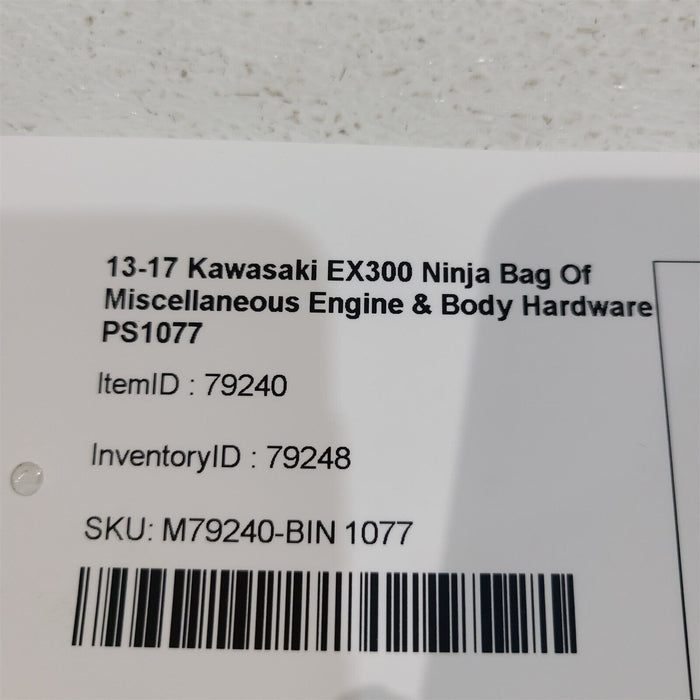 13-17 Kawasaki EX300 Ninja Bag Of Miscellaneous Engine & Body Hardware PS1077