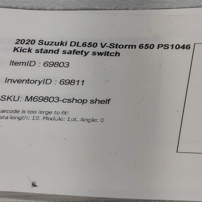 2020 Suzuki DL650 V-Storm 650 Kick Stand Safety Switch PS1046