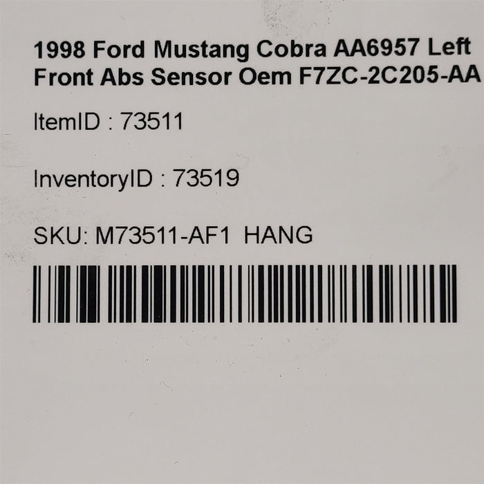 97-04 Ford Mustang Cobra Left Front Abs Sensor Oem F7ZC-2C205-AA AA6957