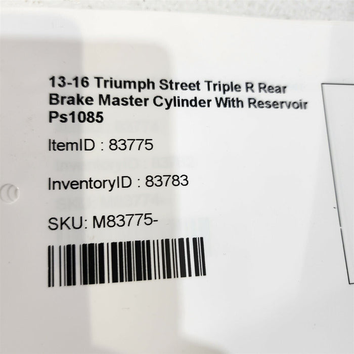 13-16 Triumph Street Triple R Rear Brake Master Cylinder With Reservoir Ps1085