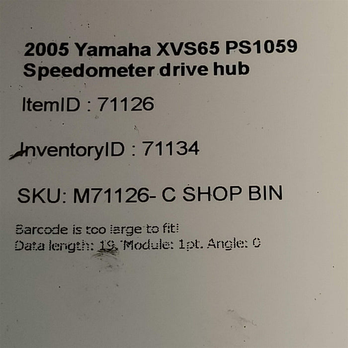 2005 Yamaha XVS65 Speedometer Drive Hub Speedo PS1059