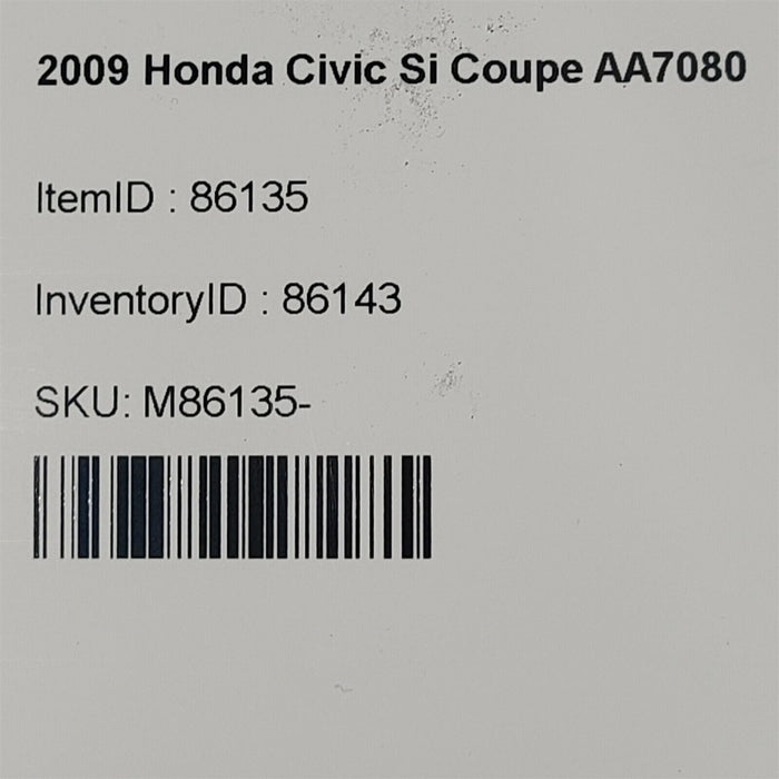 06-11 Honda Civic Si Coupe Fuel Injector Rail Injectors Oem 2.0L K20Z3 Aa7080
