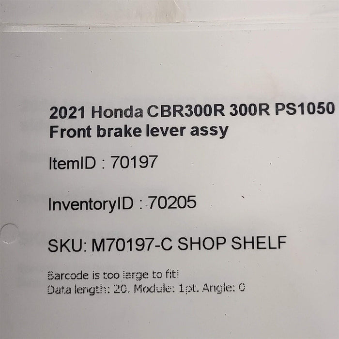 2021 Honda CBR300R 300R Front Brake Master Cylinder Brake Lever Handle PS1050