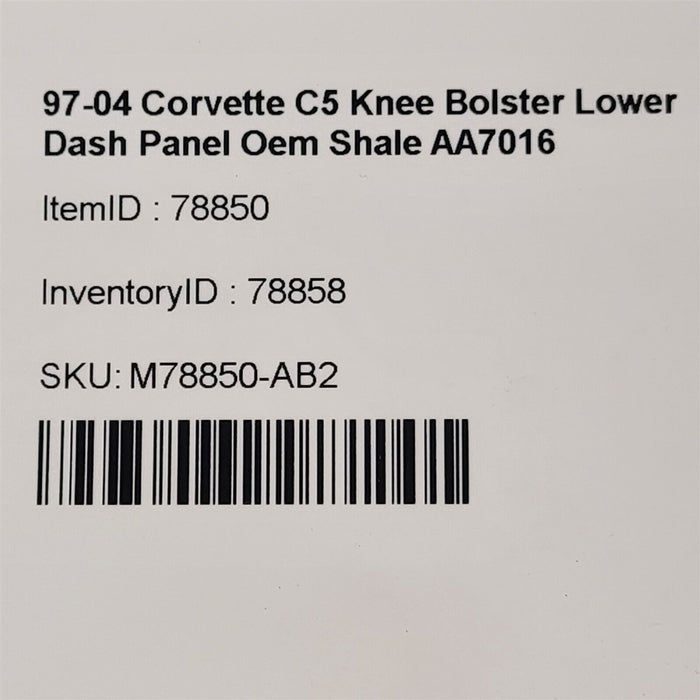 03-04 Corvette C5 Knee Bolster Lower Dash Panel Oem Shale AA7016