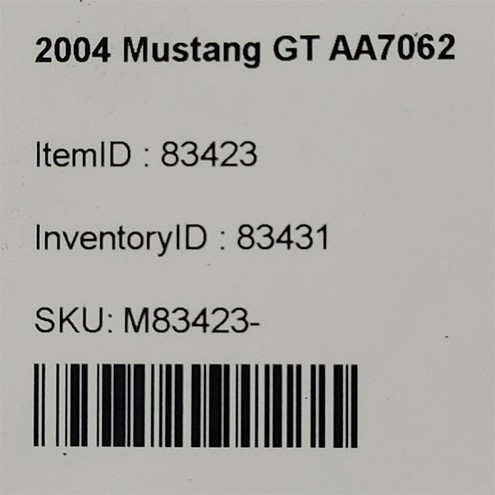 0304 Mustang GT Passive Anti Theft Transceiver With Ignition Lock & K