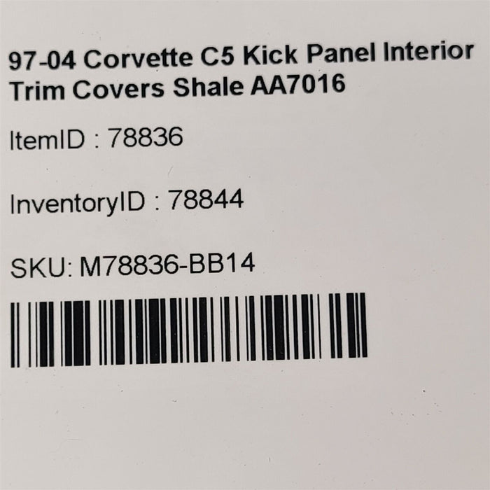 03-04 Corvette C5 Kick Panel Interior Trim Covers Shale AA7016