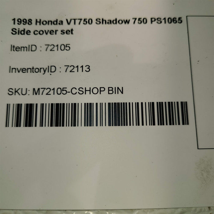 98-03 Honda Vt750 Shadow 750 Side Cover Trim Fairings Set Fairing Pair PS1065