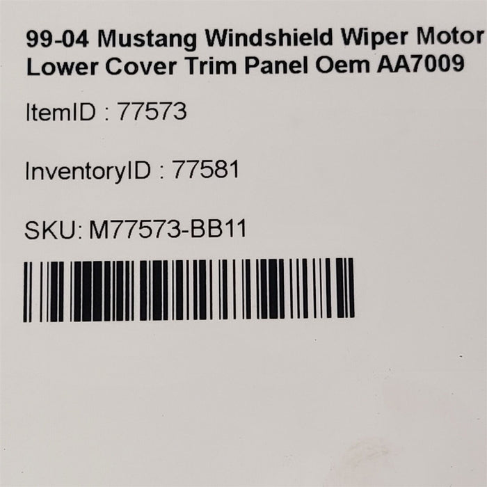 99-04 Mustang Windshield Wiper Motor Lower Cover Trim Panel Oem AA7009