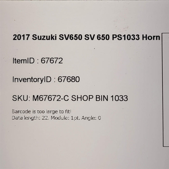 2006 Suzuki SV650 SV 650 Horn PS1033