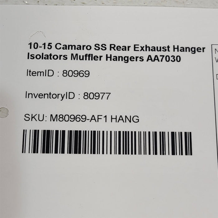 10-13 Camaro SS Rear Exhaust Hanger Isolators Muffler Hangers AA7030