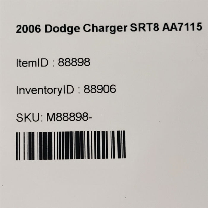 06-10 Dodge Charger Srt8 Yaw Rate Sensor Aa7115