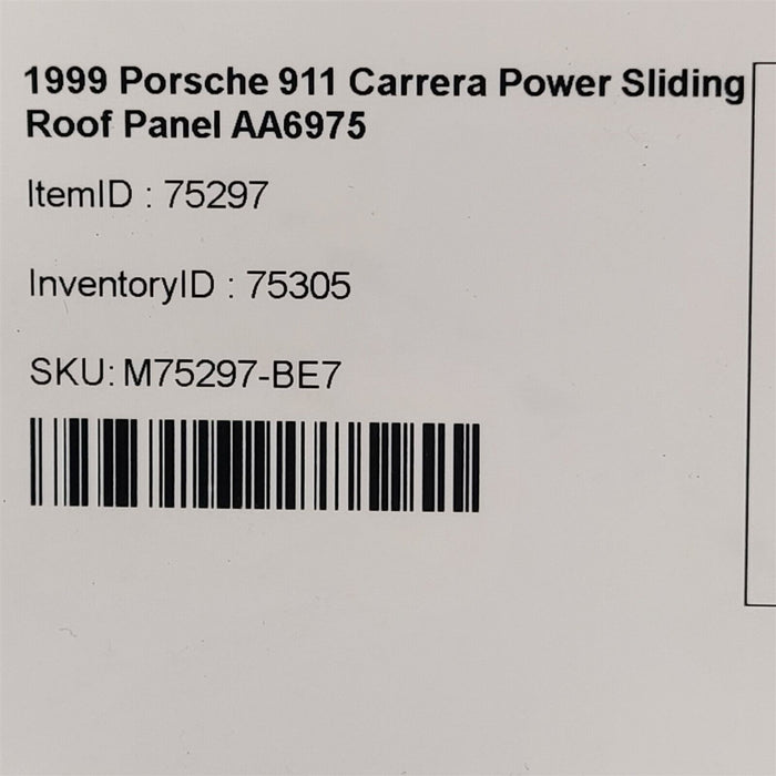 Porsche 911 996 Carrera Power Sliding Roof Panel AA6975