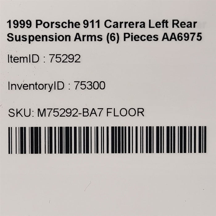 1999 Porsche 911 996 Carrera Left Rear Suspension Arms (6) Pieces AA6975