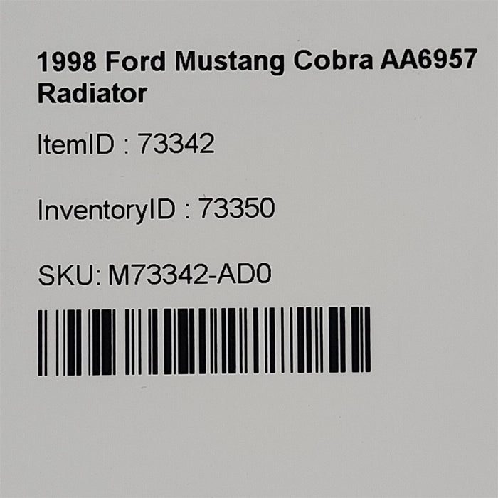96-98 Ford Mustang Cobra Radiator AA6957
