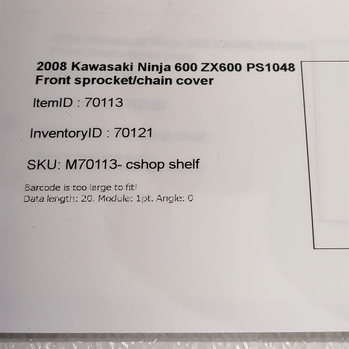 2008 Kawasaki Ninja 600 ZX600 Front sprocket chain cover PS1048