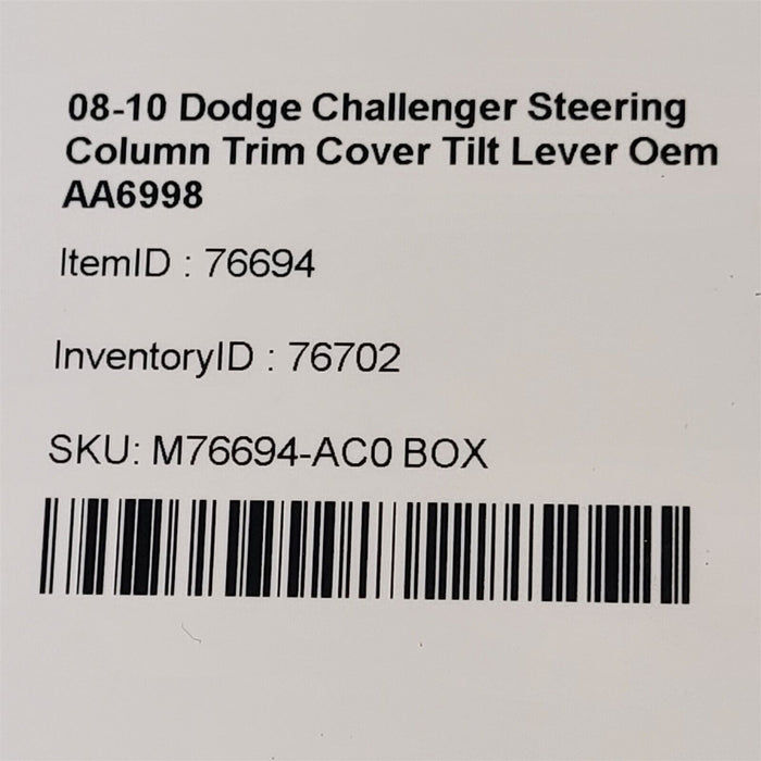 08-10 Dodge Challenger Steering Column Trim Cover Tilt Lever Oem AA6998
