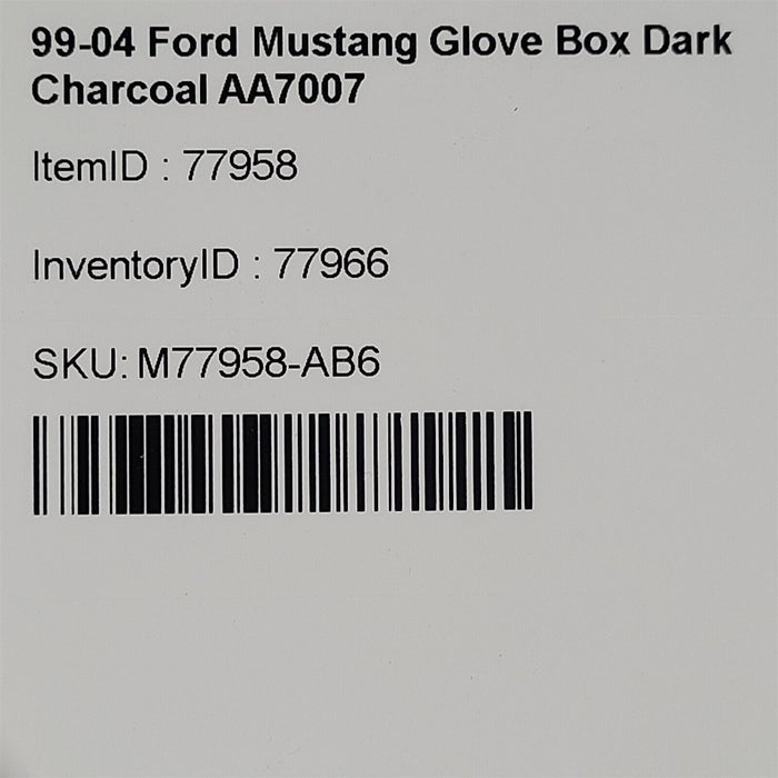 99-04 Ford Mustang Glove Box Dark Charcoal AA7007