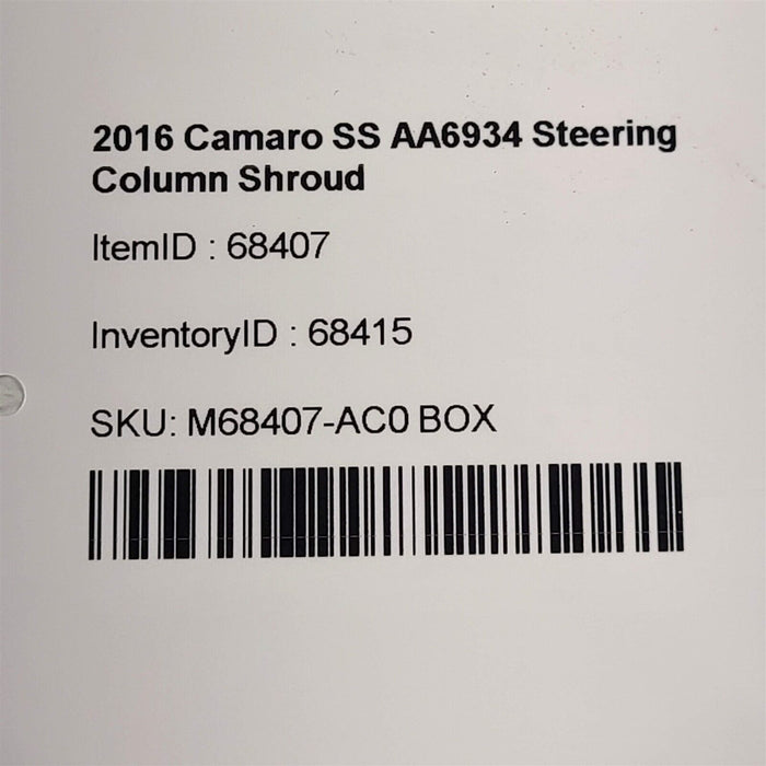 2016 Camaro SS Steering Column Shroud Bezel Trim Cover AA6934