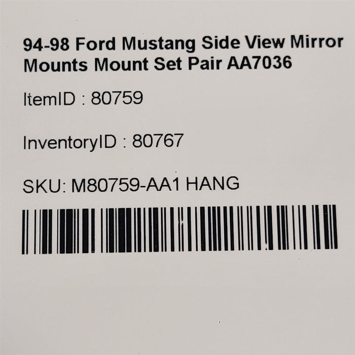 94-98 Ford Mustang Side View Mirror Mounts Mount Set Pair AA7036