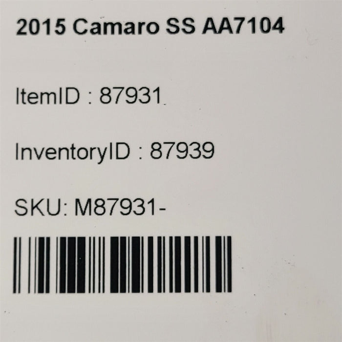 12-15 Camaro Ss Wiring Harness Electric Rack Pinion Oem Aa7104