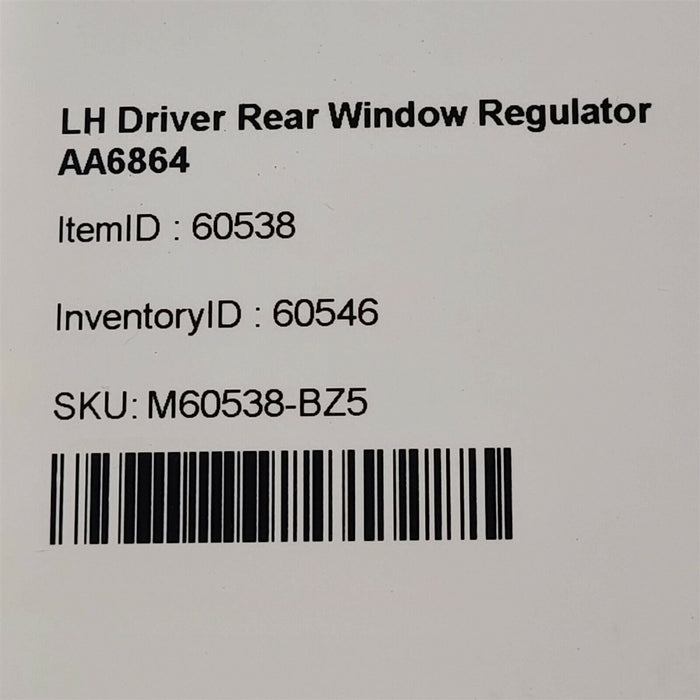 01-05 Lexus IS300 LH Driver Rear Window Regulator AA6864
