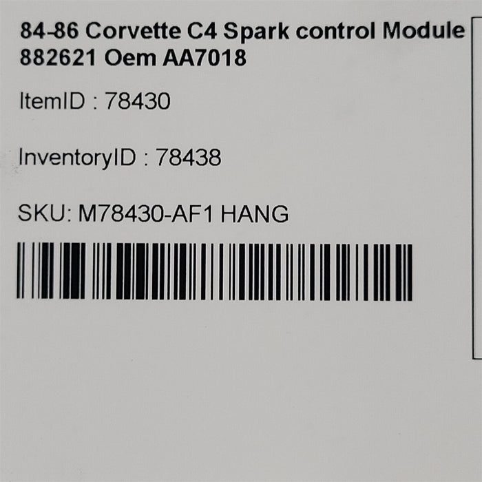 87-89Corvette C4 Spark control Module 882621 Oem AA7018