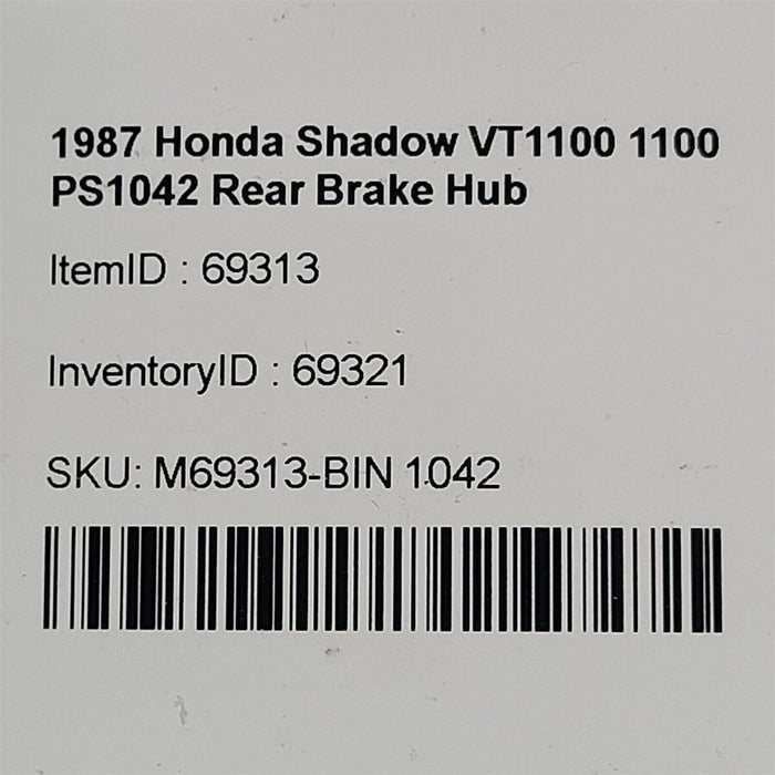 1987 Honda Shadow VT1100 1100 Rear Brake Hub PS1042