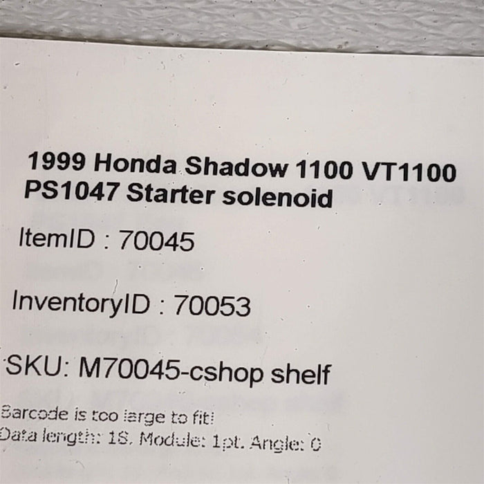 1999 Honda Shadow 1100 VT1100 Starter Solenoid PS1047