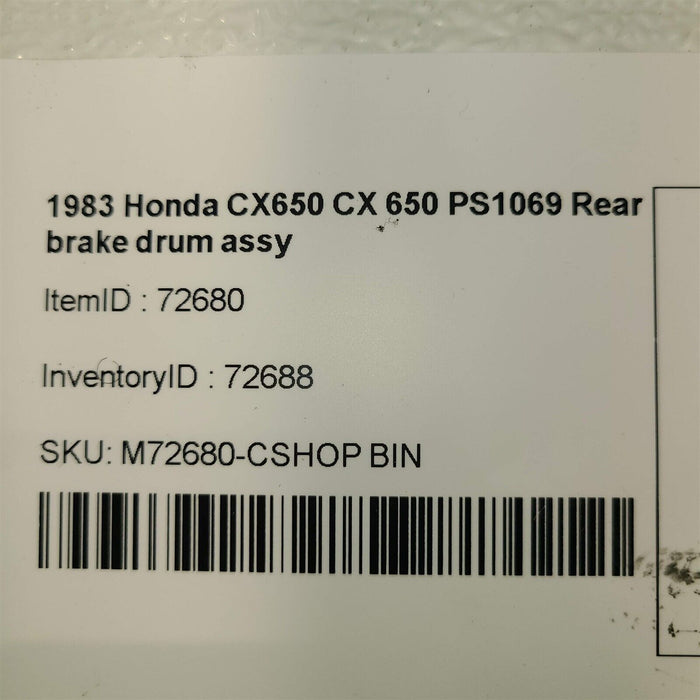 1983 Honda CX650 CX 650 Rear brake drum assy PS1069