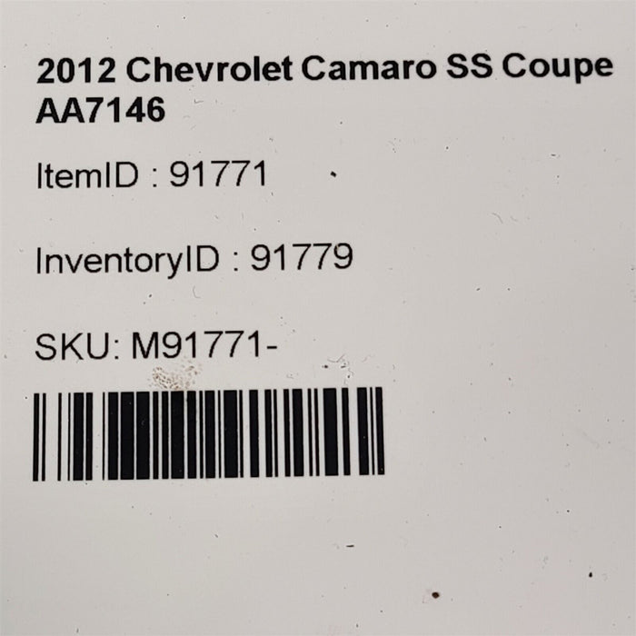 2012 Camaro Ss Power Steering Return Line Hose Rack Pinion 6.2L Aa7146