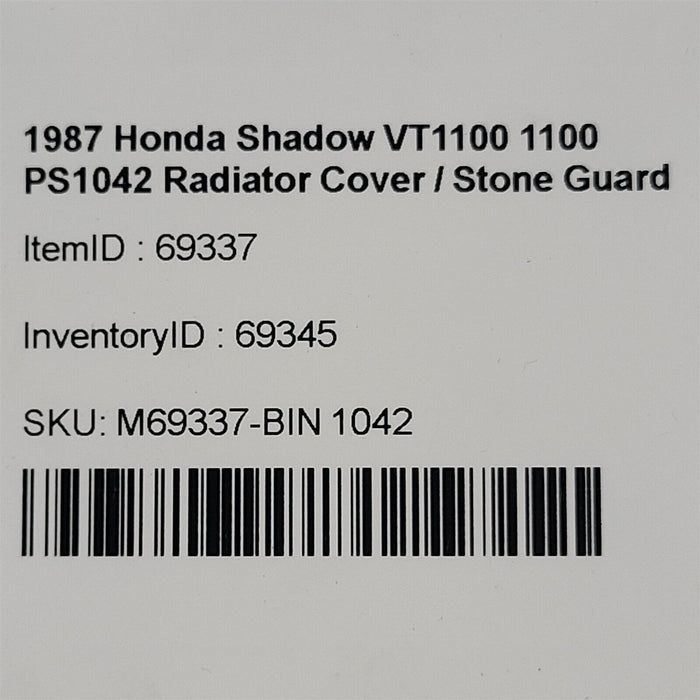 1987 Honda Shadow VT1100 1100 Radiator Cover Stone Guard PS1042