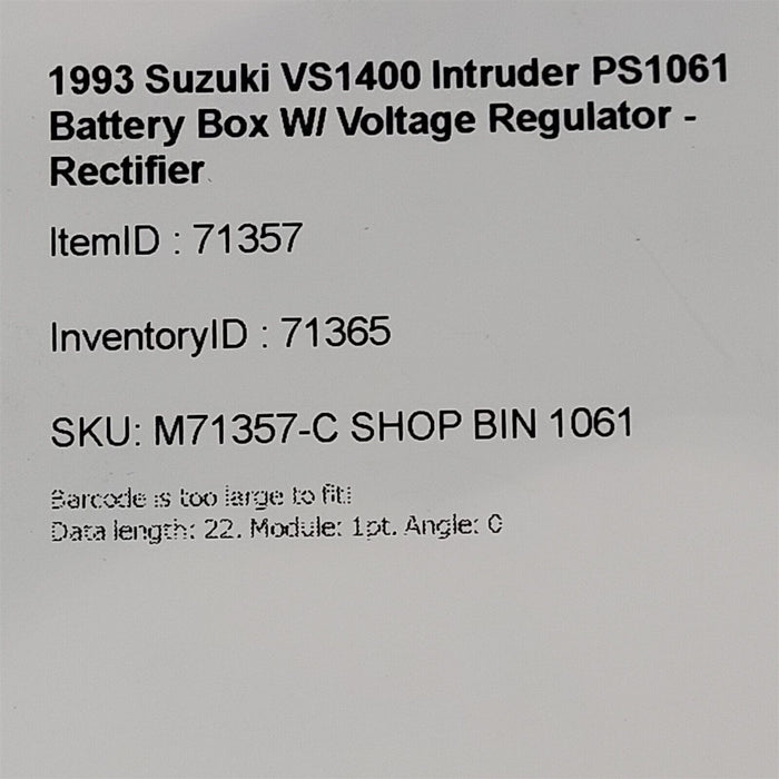 1993 Suzuki VS1400 Intruder Voltage Regulator Rectifier PS1061