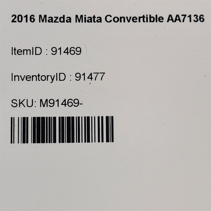 16-19 Mazda Miata Mx-5 Under Dash Trim Knee Bolster Red Stitch Aa7136
